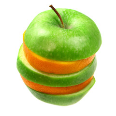 Fruit  orange and apple in pyramid