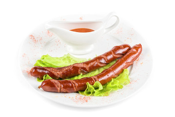 grilled sausage closeup