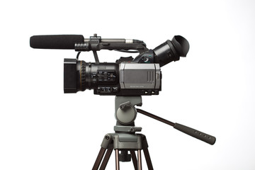 professional camcorder isolated
