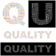QUALITY. Wordcloud vector illustration.