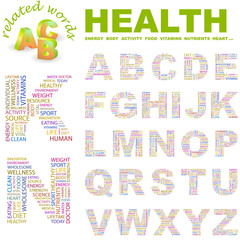 HEALTH. Vector letter collection.