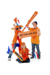 three  supporters from the dutch footballteam