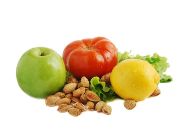 Tomato,lemon and apple