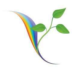 Sprout and rainbow logo