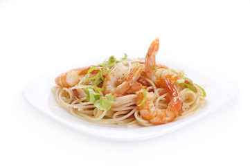 psata with shrimps