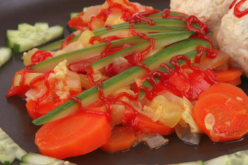 meatballs served with garnish