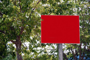Blank red Street Sign