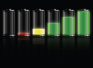 Battery set-vector