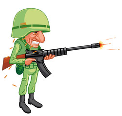 Cartoon soldier shooting