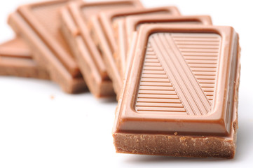 chocolate bars isolated on white