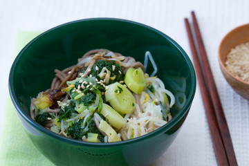 Japanischer Spinat Lauch Salat