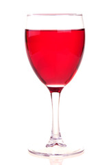 Rose wine in a wine glass
