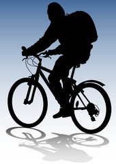 Fototapeta na wymiar Turysta na rowerze