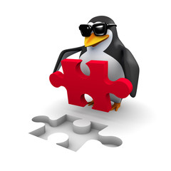3d Penguin finds the right piece