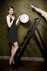 Woman with clock