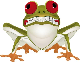 Raamstickers Smiling frog with a teeth © liusa
