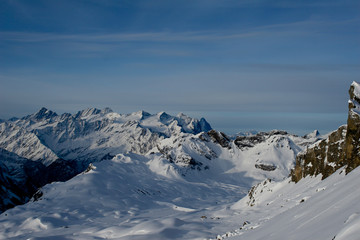 Fototapeta premium rocky alps in winter