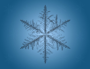 Lite Blue Snowflakes on blue background