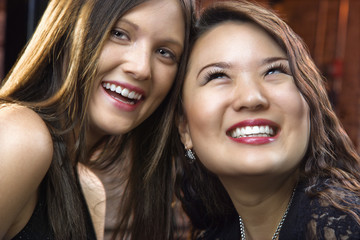 Pretty smiling young women