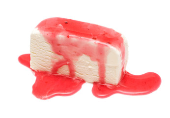 Ice-cream piece in a syrup