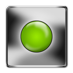 button green-metal, 3d