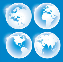 Blue glossy globes