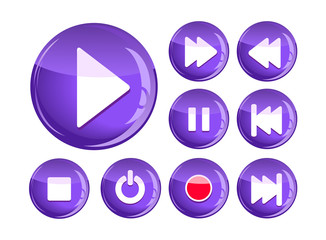 set of play icons