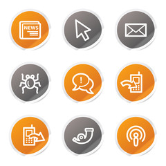 Internet web icons set 2, orange and grey stickers