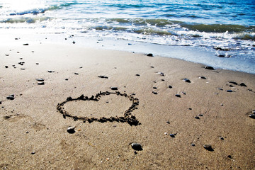 Heart at the beach