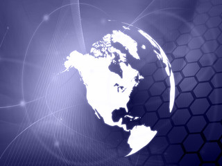 America map technology-style artwork