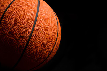 Basketball on Black Background