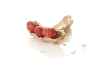 peanuts in a shell isolated on white background