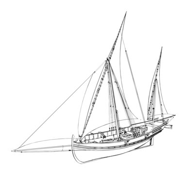The Ancient Boat Vector 05