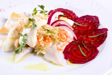 Herring salad with beetroot