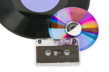 Gramophone disk, cd and cassette