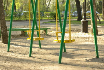 swing set on thechildren playground