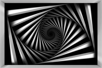 Papier Peint photo autocollant Psychédélique Spirale noire et blanche