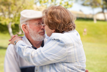 Happy Senior Couple in The Park