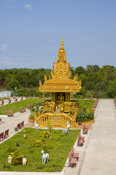 Buddhistic temple on town of Kampot, Cambodia.