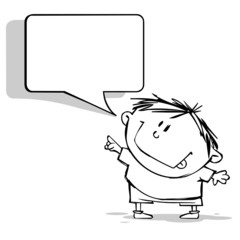 Funny boy with speech bubble