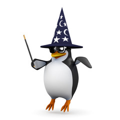 3d Floating wizard penguin!