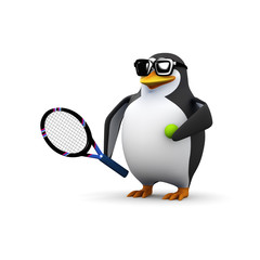 3d Tennis Penguin