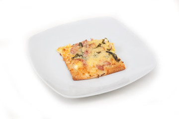 Flammkuchen mit Bärlauch und Schinken