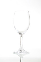 Empty wine glass isolated on white background ..