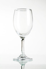 Empty wine glass isolated on white background ..