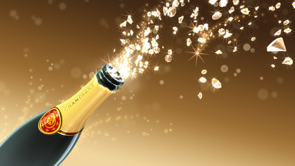 Champagner Gl&uuml;ckwunschkarte