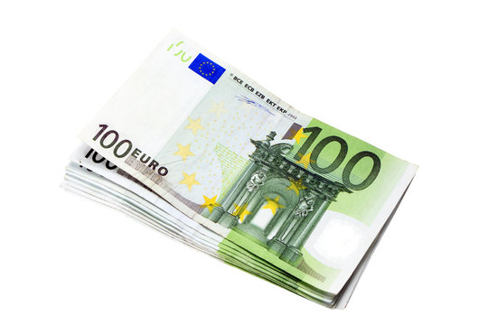 bundle of banknotes in one hundred euros