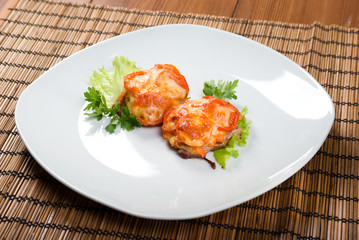 roasted tomato and eggplant.
