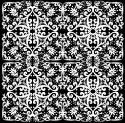 simple square background with white curls