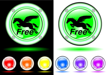 button free on a black and white background vector eps10